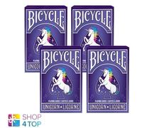 4 Barajas De Poker De Unicornio Bicycle Con Acabado Air-Cushion NUEVO