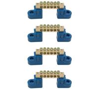 4 barras de bus de tierra M4, barra de conexión a tierra de terminales de 6 posiciones, bloque de barras de conexión a tierra de latón, bloque de terminales de alimentación de barra colectora común,