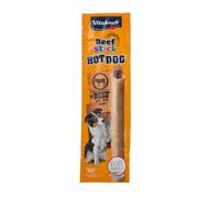 Vitakraft Beef Stick Hot Dog, golosinas para perros, carne de vacuno recubierta de cereales, golosinas de adiestramiento para perros, sin azúcar añadido (1x 30g)