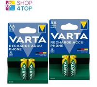 4 BATERÍAS VARTA RECARGABLES AA 1600mAh NiMH HR6 STILO 1.2V 2BL NUEVAS