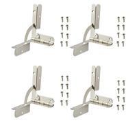 4 bisagras cuadrantes, accesorios ocultables para muebles, bisagra de soporte plegable de 90 grados para gabinete, joyero, cajas humidificadoras, grande, color plateado