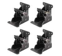 4 bisagras de 90 grados, patas de mesa plegables con tornillos, bisagra plegable con autobloqueo para mesa de trabajo, patas de cama (negro)