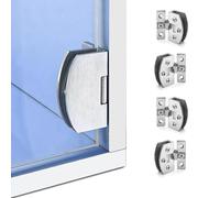 4 bisagras de cristal para puertas de armario, vitrina, gabinete de vino, bisagras de puerta, bisagras de vidrio, gabinete abrazadera de vidrio sin taladrar (pequeño)