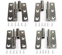 4 bisagras de puerta desmontables de 1.5 pulgadas, bisagra de puerta elevada, bisagras de bandera de junta deslizante pequeña (2 piezas para diestros + 2 piezas para zurdos) (3 pulgadas)