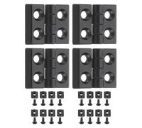 4 bisagras plegables, bisagras de perfil de aluminio 3040 con tornillos, bisagra de aleación de zinc para muebles, marco de puerta, caja de herramientas (negro)