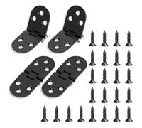 4 bisagras plegables con borde redondo, color negro, bisagras pequeñas para muebles, bisagra de acero inoxidable, bisagra atornillable para mesa plegable, armario, armario y muebles