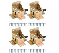 4 bisagras plegables de bloqueo automático, patas de mesa plegables de 90 grados, accesorios de bisagra para patas de mesa, cama, soporte de extensión plegable con tornillos