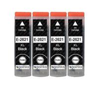 4 Black Ink Cartridges to replace Epson T2621 (26XL Series) Compatible/non-OEM from