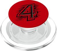 4 Black Quadruple Strength - Número 4 para Deportes de Equipo PopSockets PopGrip para MagSafe
