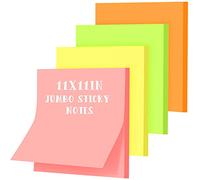 4 bloc de notas adhesivas grandes de 11 x 11 pulgadas, notas adhesivas gigantes, notas adhesivas cuadradas para oficina, hogar, escuela, reuniones, 30 hojas/bloc