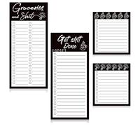 4 blocs de notas para nevera, 50 hojas/bloc de notas adhesivas con forro para planes de compras, notas y notas de gestión de tareas