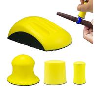 4 bloques de almohadilla de lijado de mano con gancho y bucle, almohadilla de lijado a mano, herramientas abrasivas de 1/2/3/5 pulgadas (amarillo)