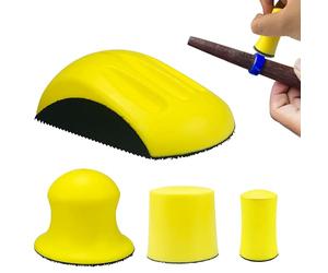4 bloques de almohadilla de lijado de mano con gancho y bucle, almohadilla de lijado a mano, herramientas abrasivas de 1/2/3/5 pulgadas (amarillo)