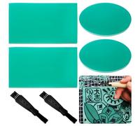 4 bloques de tallado de goma, bloque de tallado de PVC, placas de goma suave, 2 tamaños, A6/10 cm redondos, hojas de tallado para tallar arte y manualidades