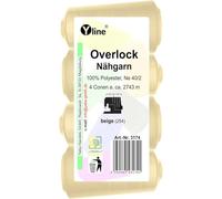 4 bobinas de hilo de coser Overlock, beige, a. 2743 m, NE 40/2, 100% poliéster, hilo para máquinas de coser, (0,01 €/10 m), 3174