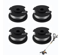 4 bobinas de hilo de repuesto, bobina de hilo para desbrozadora compatible con Einhell GE-CT 18/28 Li, bobina de hilo de 4,9 m de longitud, diámetro de 16 mm