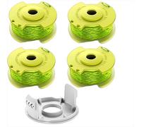 4 bobinas de hilo para desbrozadora, bobina de repuesto compatible con Ryobi One + 18 V, 24 V, 40 V, diámetro de 2,0 mm, 3,4 m, accesorios (4 bobinas de hilo + 1 tapa)
