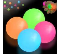 4 bolas adhesivas brillantes, regalos del día de San Valentín para él y ella, bola antiestrés esponjosa, bolas adhesivas para techo, bolas que brillan en la oscuridad, juguetes para apretar, regalos