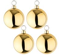 4 Bolas de Navidad Grandes Bolas para el árbol de Navidad en Color Dorado Brillante de 25 cm de diámetro Interiores y Exteriores Resistente a la Intemperie