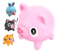 4 bolas sensoriales para apretar con sonido y chirriantes de animales de dibujos animados para aliviar el estrés.