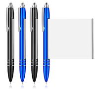 4 Bolígrafos con Hoja de Trucos, Bolígrafo Schneider con Hoja de Trucos Retráctil, Minas de Repuesto, para Estudiantes, Graduación, Oficina, Escuela (2 Azul, 2 Negro)