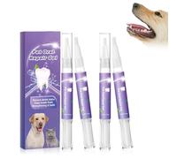 4 bolígrafos de gel de reparación oral para mascotas, gel blanqueador de restauración oral para mascotas, cepillo de limpieza para cepillos de dientes de mascotas, lápiz de limpieza dental para el