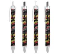 4 bolígrafos de gel Monster Truck para mujeres y hombres, 0.5 mm, tinta negra, punta fina, escritura suave, bolígrafo para accesorios de notas