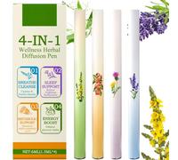 4 bolígrafos difusores de hierbas/bala, difusor de hierbas con Mull/ein, Thy/me y menta para una fácil respiración, ambientación oral y relajación, impulso de energía Natu/ral, dejar el mal hábito