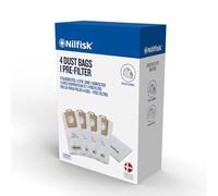 Nilfisk 4 Bolsas Aspiradoras Original + Pre-filtro - Accesorio para Aspiradoras Select (128389187)