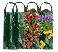 4 bolsas de cultivo colgantes para macetas con 8 agujeros para flores, bolsa de cultivo de plantas para zanahoria, cebolla, tomate, patata, rosas, bolsas de cultivo para plantas, bolsa de lona