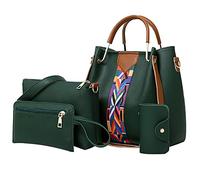 4 bolsas de hombro con estampado de color sólido para mujer, sillas de playa con correas de mochila, Green, Talla única