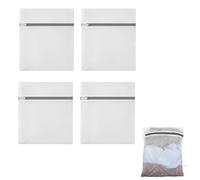 4 Bolsas de Malla para la Colada - Set de Bolsas de Lavandería Delicadas en Poliéster Transpirable con Cremallera, Ideal para Ropa Interior, Prendas Finas y Lavado a Máquina
