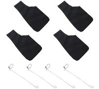 4 bolsas de polvo de sierra de aluminio con 4 cables, bolsa negra para el polvo para sierra circular de mesa, accesorios de guante de sierra de aluminio, bolsa reutilizable para el polvo (negro)