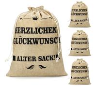 4 bolsas de regalo de despedida, regalos divertidos para hombres, bolsas de yute, regalos para 30/40/50/60 cumpleaños, cambio de trabajo, despedida, regalo para hombres, 40 x 30 cm