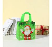4 bolsas de regalo de Feliz Navidad con asa, telas no tejidas, Papá Noel, muñeco de nieve, dulces, bocadillos, bolsa de embalaje, decoración para fiesta de Navidad-8B-22x23x11cm, 4 unidades