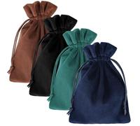 4 bolsas de terciopelo suave con cordones, bolsas de regalo de terciopelo de 7.08 x 5.1 pulgadas, bolsa de dados pequeña con cordón para tarot, runa y joyería de cristal (4 colores)