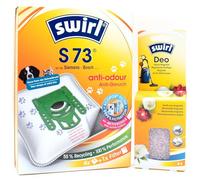 4 Bolsas para Aspiradora + Perlas Desodorante Compatible con Siemens VS C7AC342, VS C7SIL1, VS C7X200 | Compatible con Swirl S73 - S 73 Anti Odour | 4 Bolsas, Ambientador, Accesorios, Repuestos