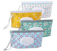 4 bolsas para toallitas húmedas para bebés, bolsas para viajes, reutilizables, bolsas para toallitas húmedas para bebés, bolsas para toallitas húmedas para bebés (flores)