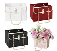 4 bolsas portátiles para envolver flores, cajas de regalo portátiles para arreglos florales, bolsas de ramo de flores, adecuadas para cumpleaños, día de la madre, bodas (cuatro colores)