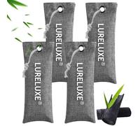 4 bolsas purificadoras aire de carbón De bambú para el hogar,Bolsas De carbón activado absorbente de olores,bolsas Saco Absorbente Carbón Activo Bambú,Desodorante Reutilizable(gris)