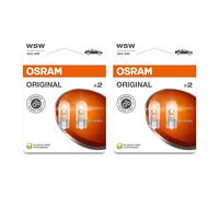 4 Bombillas Con Base De Vidrio 12V W5W OSRAM ORIGINAL LINE Doble Paquete