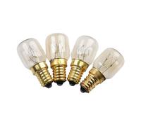 4 bombillas de globo E14 for lámpara de sal, 25 W, 240 V, for refrigeradores, hornos, electrodomésticos, repuestos for refrigeradores.