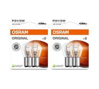 OSRAM ORIGINAL LINE 12V, P21/5W, Lámpara de señalización, Base Metálica, Doble Blíster, (2 lámparas)