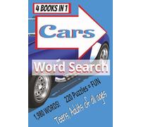 4 books in 1- CARS Word Search: Cars Word Search all about Musclecars, Foreign Cars, Luxury Cars and more ... | 6x9 inches, 440 Pages | 220 Puzzles to gift for Holidays, Travel Time, or Down Time