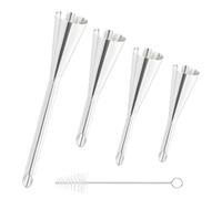 4 Boquillas de Acero Inoxidable para Reposteria, Inyector de Relleno de Pastelería para Glaseado de Crema, Herramientas de Decoración de Tuberías para Donas, Cupcakes, con Cepillo de Iimpieza