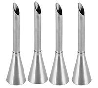 4 boquillas de tubería, inyector de relleno de pastelería con punta de tubería de metal, boquilla de tubería de glaseado de crema de hojaldre largo de acero inoxidable para rellenar donas, cupcakes