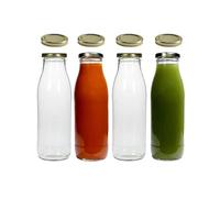 4 botellas de cristal de 500 ml con 8 tapas, incluye etiquetas