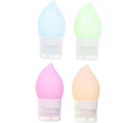 4 botellas de gel de sílice, botellas de champú portátiles de viaje, botellas exprimibles de silicona, botella de lavado corporal, botella de loción exprimible, contenedor de crema, subbotellas, bote