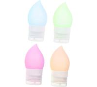 4 botellas de gel de sílice, botellas de champú portátiles de viaje, botellas exprimibles de silicona, botella de lavado corporal, botella de loción exprimible, contenedor de crema , subbotellas, bote