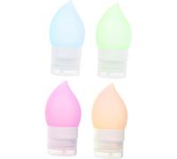 4 Botellas de Gel de sílice, Botellas de champú portátiles de Viaje, Botellas exprimibles de Silicona, Botella de Lavado Corporal, Botella de loción exprimible, contenedor de Crema, subbotellas, Bote